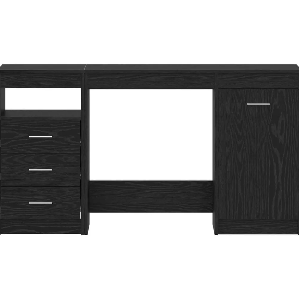 Meubles De Bureau-vidaXL Bureau 2 pcs Chêne noir 140 x 50 x 76 cm Bois d'ingénierie Chêne noir