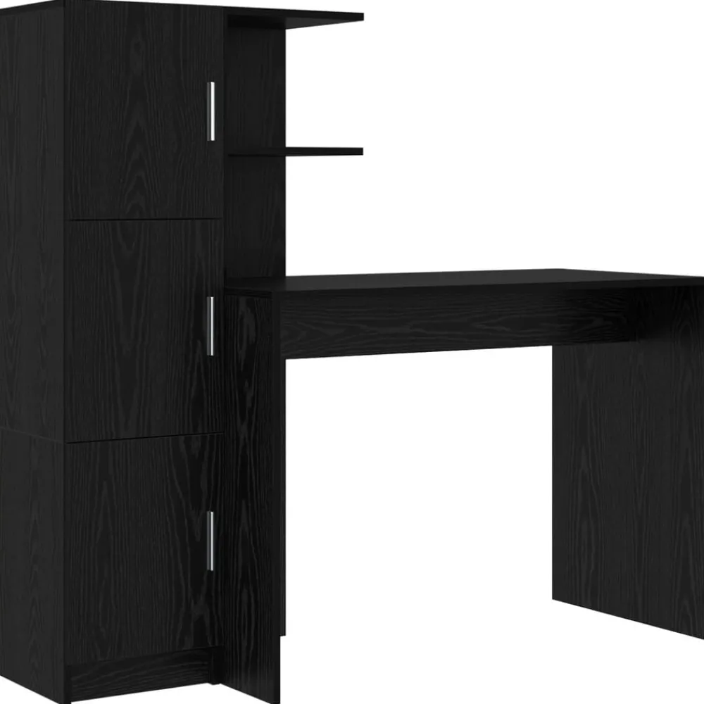Meubles De Bureau-vidaXL Bureau 2 pcs Chêne noir Chêne noir