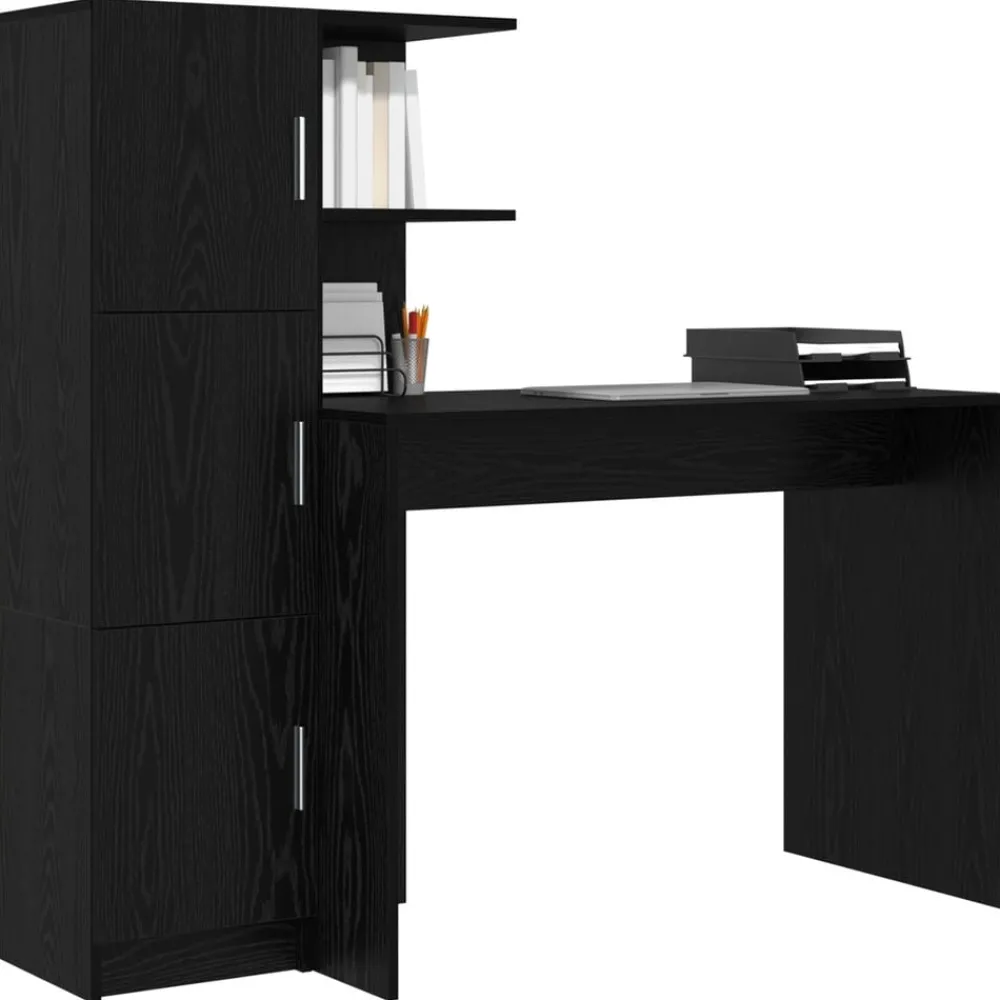 Meubles De Bureau-vidaXL Bureau 2 pcs Chêne noir Chêne noir