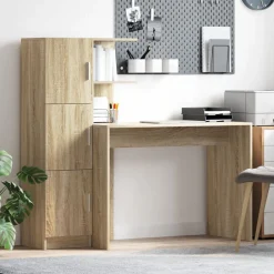 Meubles De Bureau|Armoires & Meubles De Rangement-vidaXL Bureau 2 pcs Chêne Sonoma Ch&ecirc;ne sonoma