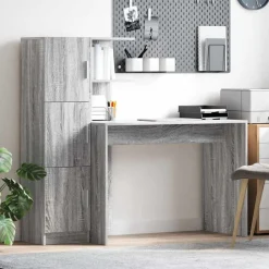 Meubles De Bureau|Armoires & Meubles De Rangement-vidaXL Bureau 2 pcs Gris Sonoma Sonoma gris