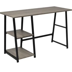 Meubles De Bureau-vidaXL Bureau avec 2 étagères Gris et chêne