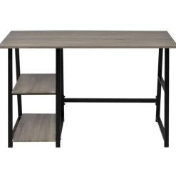 Meubles De Bureau-vidaXL Bureau avec 2 étagères Gris et chêne