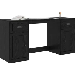 vidaXL Bureau avec armoire avec tiroir Chêne noir 154,5 x 50 x 75 cm