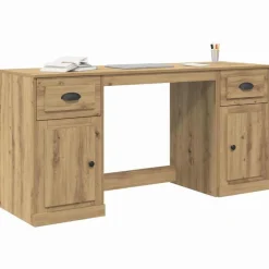 Meubles De Bureau-vidaXL Bureau avec armoire Chêne artisanal 154,5 x 50 x 75 cm ch&ecirc;ne artisanal