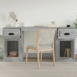 vidaXL Bureau avec armoire bois d'ingénierie