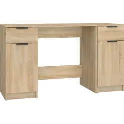 Meubles De Bureau-vidaXL Bureau avec armoire latérale Chêne sonoma Bois d'ingénierie Ch&ecirc;ne sonoma