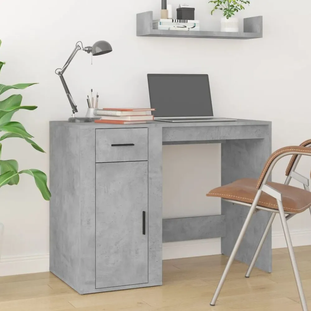 vidaXL Bureau avec armoire bois d'ingénierie