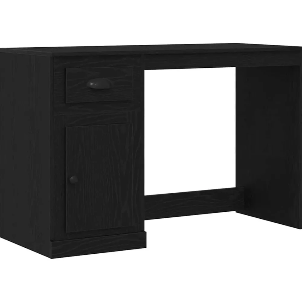 vidaXL Bureau avec porte Chêne noir 50 x 115 x 75 cm Bois d'ingénierie