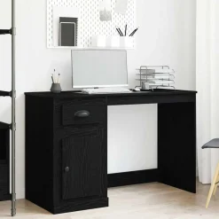 vidaXL Bureau avec porte Chêne noir 50 x 115 x 75 cm Bois d'ingénierie