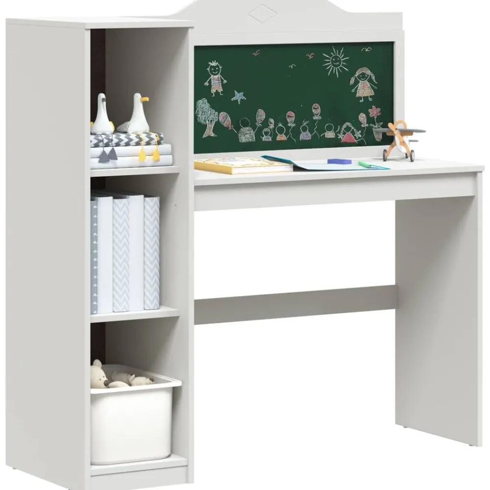 vidaXL Bureau avec rangement ouvert et tableau noir ROROS