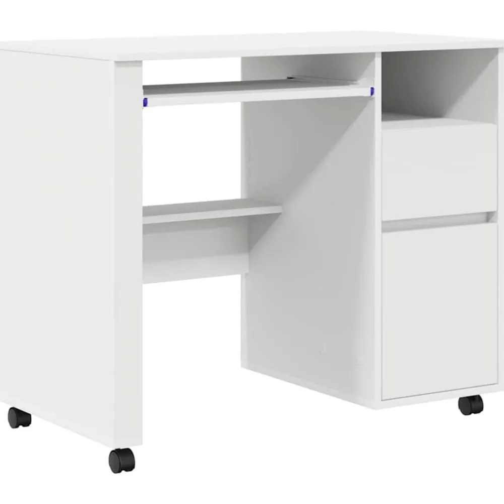 vidaXL Bureau avec roues 91 x 50 x 77 cm Bois d'ingénierie