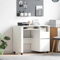 vidaXL Bureau avec roues 91 x 50 x 77 cm Bois d'ingénierie