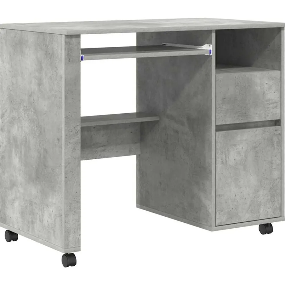 vidaXL Bureau avec roues 91 x 50 x 77 cm Bois d'ingénierie