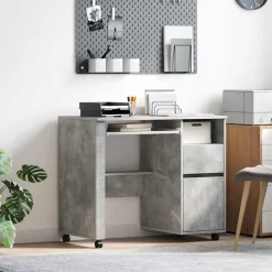 vidaXL Bureau avec roues 91 x 50 x 77 cm Bois d'ingénierie