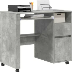 vidaXL Bureau avec roues 91 x 50 x 77 cm Bois d'ingénierie