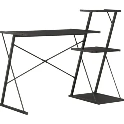 Meubles De Bureau-vidaXL Bureau avec étagère 116x50x93 cm Noir