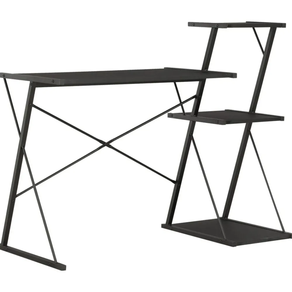 Meubles De Bureau-vidaXL Bureau avec étagère 116x50x93 cm Noir