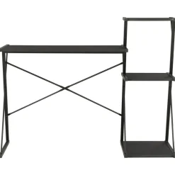 Meubles De Bureau-vidaXL Bureau avec étagère 116x50x93 cm Noir