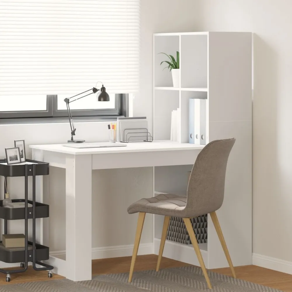 vidaXL Bureau avec étagère 122 x 67 x 145 cm Bois d'ingénierie