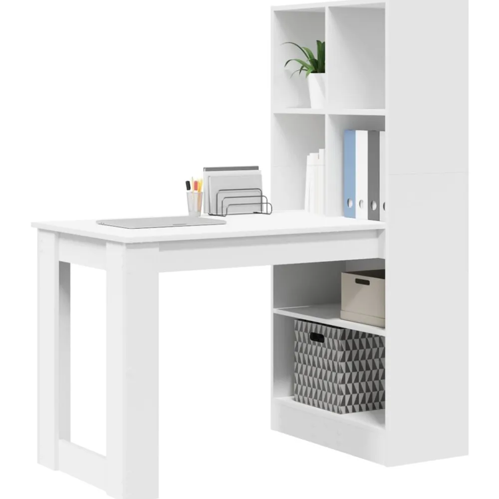 vidaXL Bureau avec étagère 122 x 67 x 145 cm Bois d'ingénierie