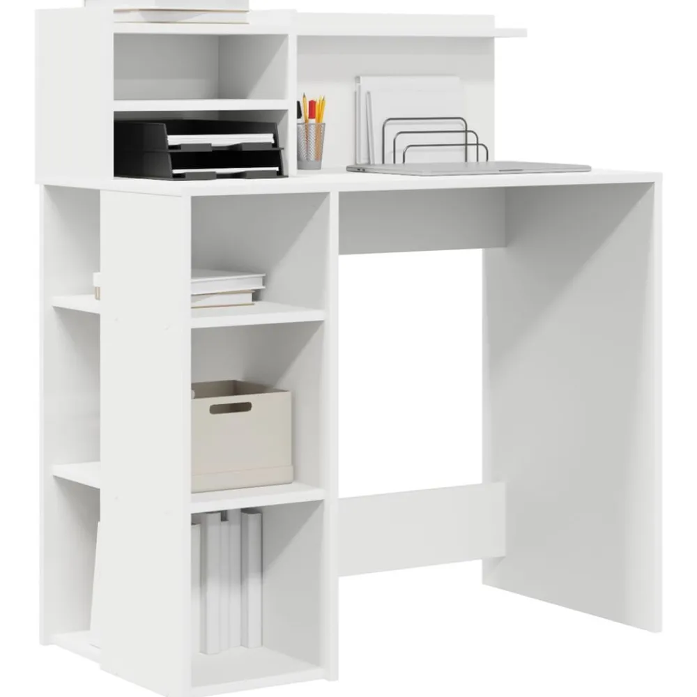 vidaXL Bureau avec étagère 90 x 48 x 101,5 cm Bois d'ingénierie