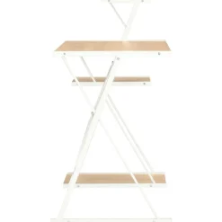 vidaXL Bureau avec étagère Blanc et chêne 116x50x93 cm