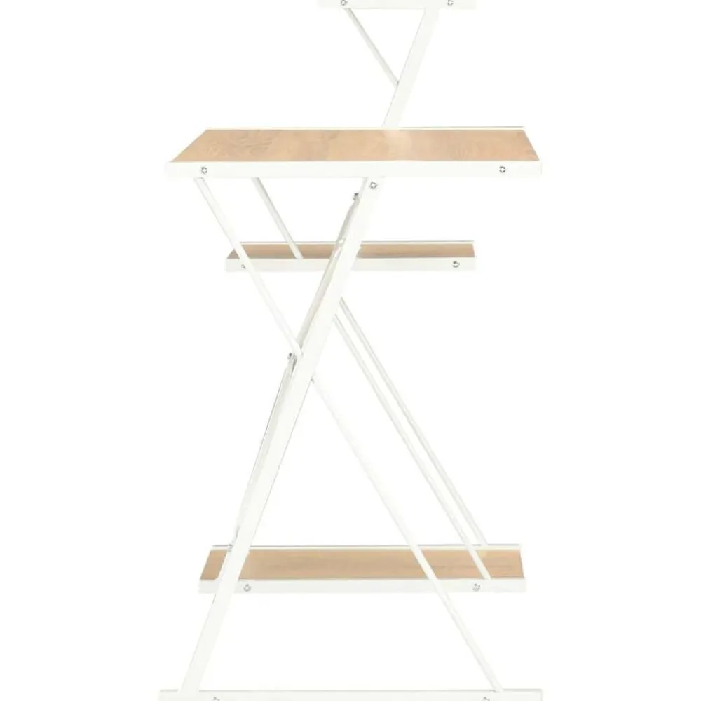 vidaXL Bureau avec étagère Blanc et chêne 116x50x93 cm