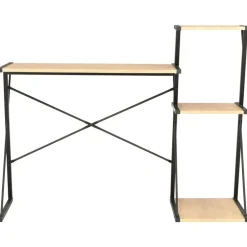 Meubles De Bureau-vidaXL Bureau avec étagère Noir et chêne 116x50x93 cm noir et ch&ecirc;ne