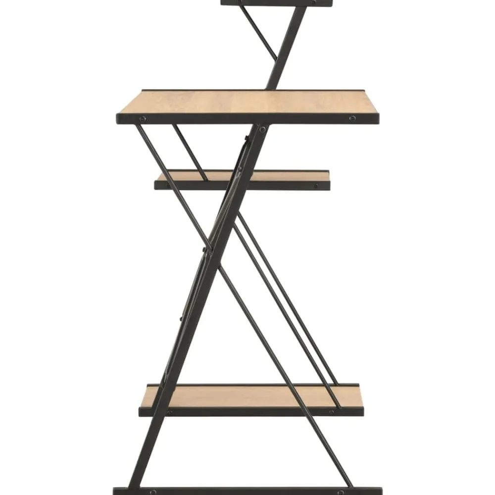 Meubles De Bureau-vidaXL Bureau avec étagère Noir et chêne 116x50x93 cm noir et chêne