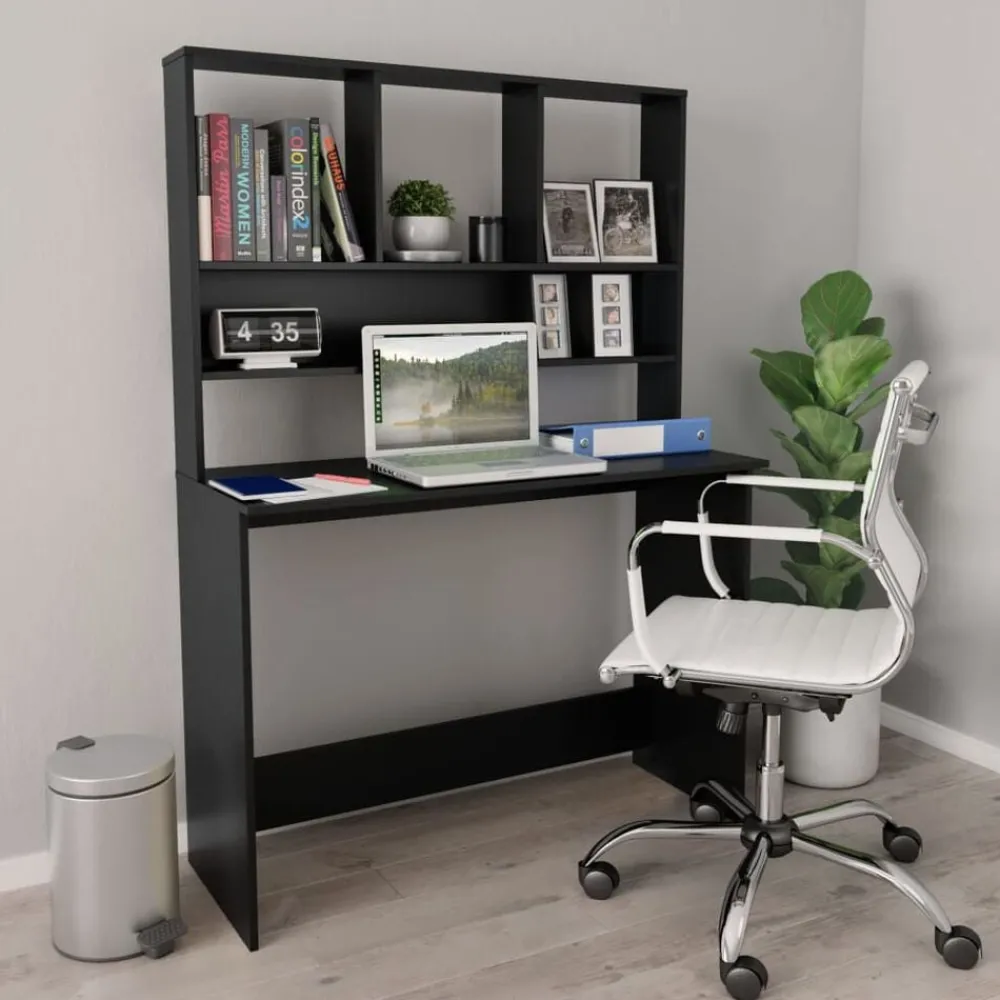 vidaXL Bureau avec étagères 110x45x157 cm Bois d'ingénierie
