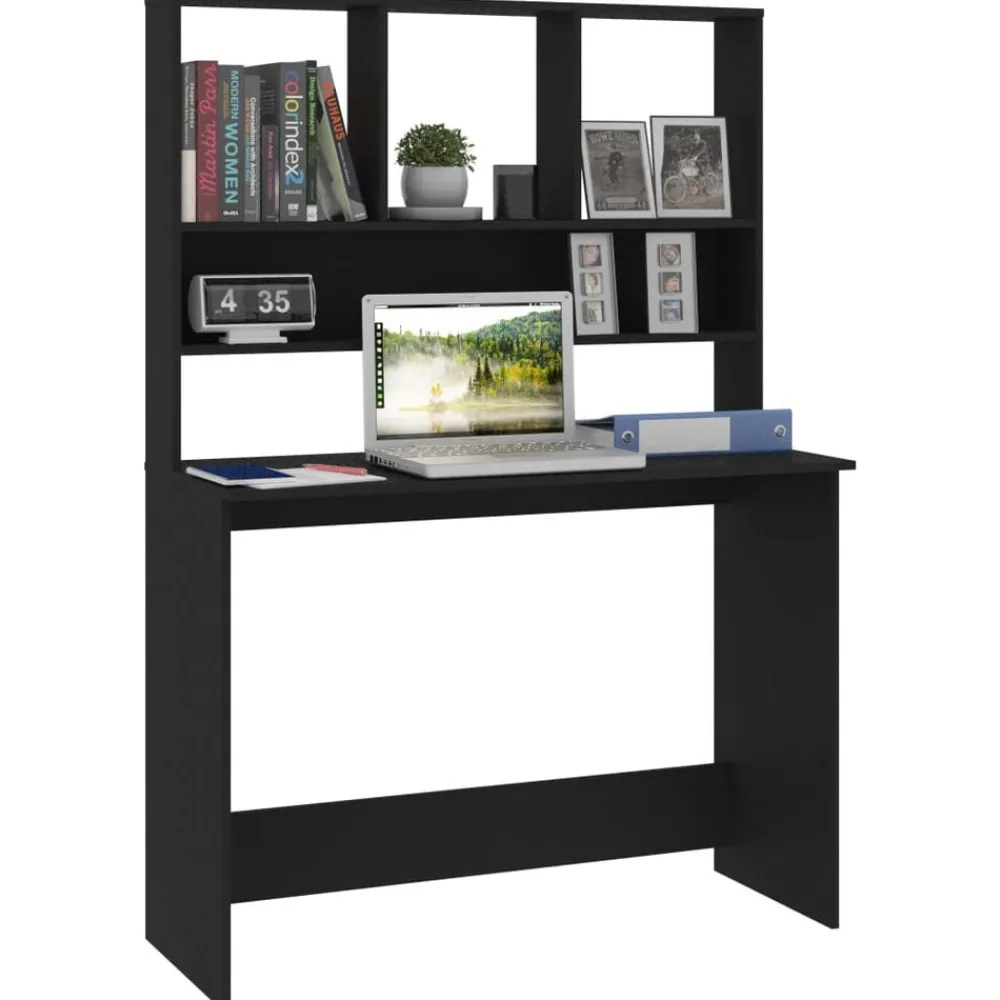 vidaXL Bureau avec étagères 110x45x157 cm Bois d'ingénierie