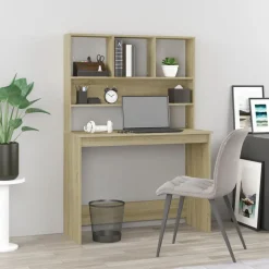 vidaXL Bureau avec étagères Chêne sonoma 102x45x148 cm