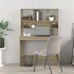 vidaXL Bureau avec étagères Chêne sonoma 102x45x148 cm
