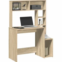 Meubles De Bureau-vidaXL Bureau avec étagères chêne sonoma 100x45x140 cm Ch&ecirc;ne sonoma