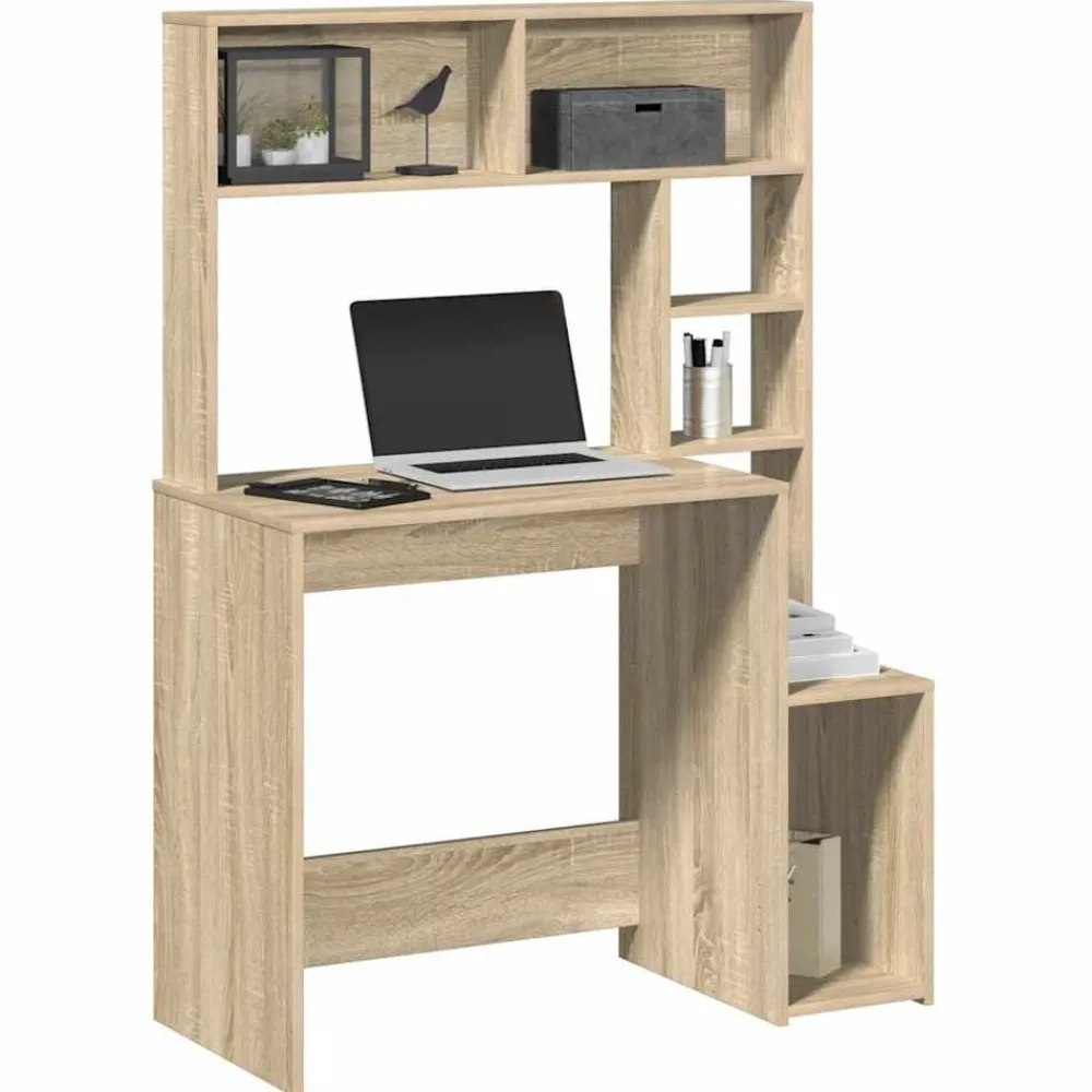 Meubles De Bureau-vidaXL Bureau avec étagères chêne sonoma 100x45x140 cm Ch&ecirc;ne sonoma