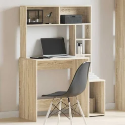 Meubles De Bureau-vidaXL Bureau avec étagères chêne sonoma 100x45x140 cm Ch&ecirc;ne sonoma