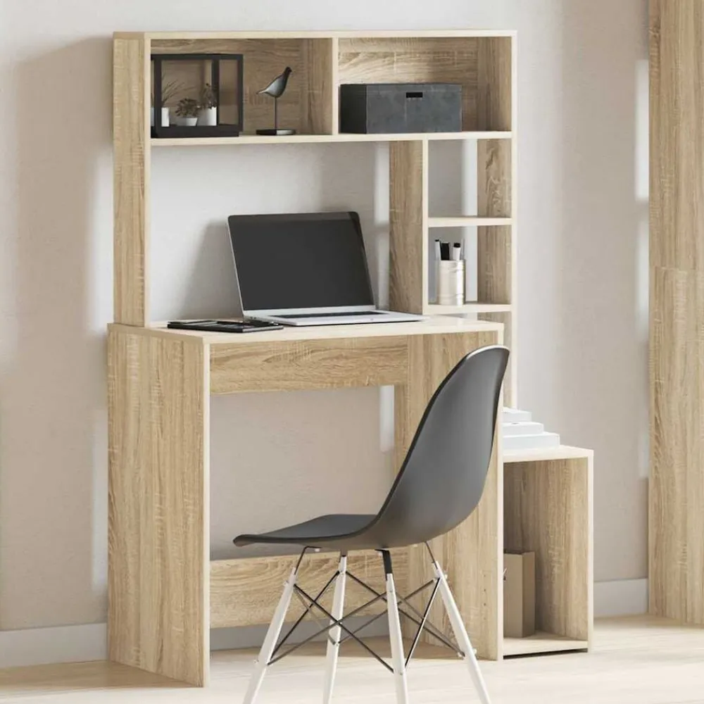 Meubles De Bureau-vidaXL Bureau avec étagères chêne sonoma 100x45x140 cm Ch&ecirc;ne sonoma