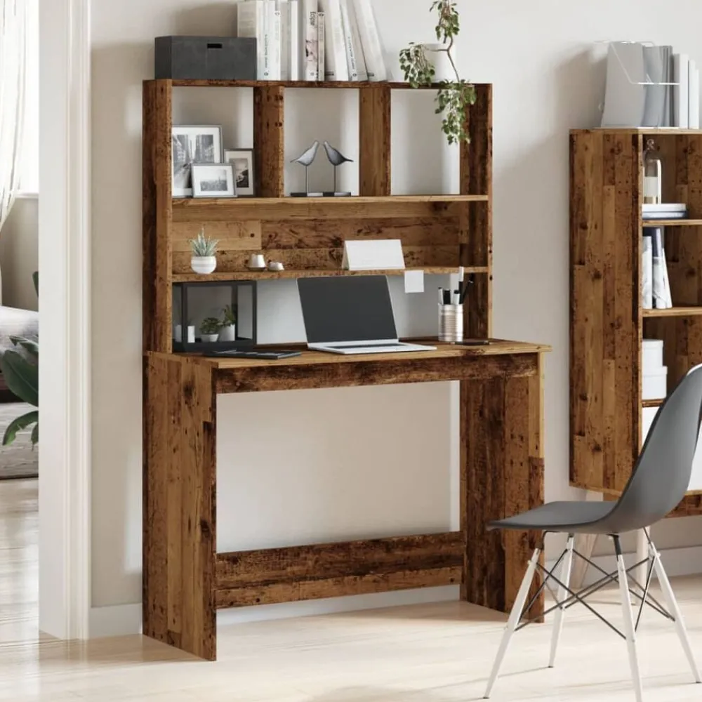 vidaXL Bureau avec étagères 102x45x148 cm bois d'ingénierie