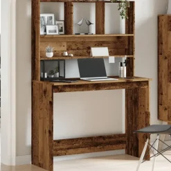 vidaXL Bureau avec étagères 102x45x148 cm bois d'ingénierie