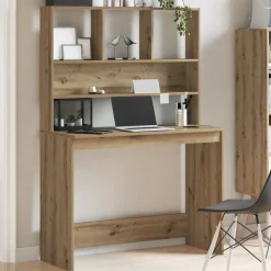 Meubles De Bureau-vidaXL Bureau avec étagères chêne artisanal Bois d'ingénierie ch&ecirc;ne artisanal