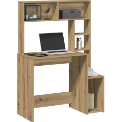 Meubles De Bureau-vidaXL Bureau avec étagères chêne artisanal Bois d'ingénierie ch&ecirc;ne artisanal