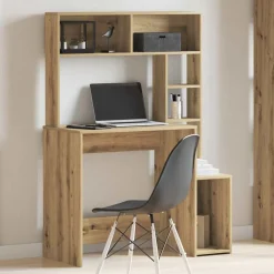 Meubles De Bureau-vidaXL Bureau avec étagères chêne artisanal Bois d'ingénierie ch&ecirc;ne artisanal