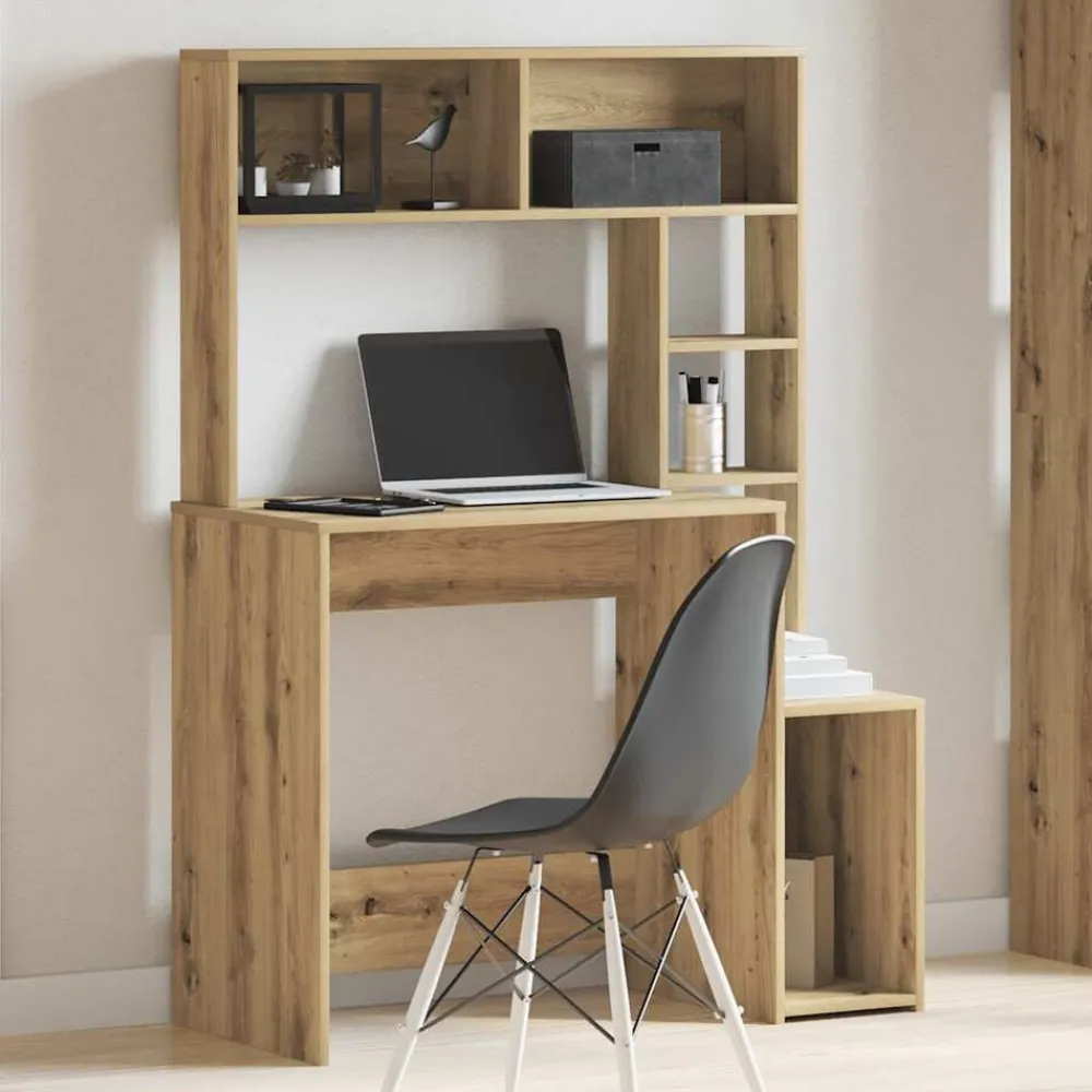 Meubles De Bureau-vidaXL Bureau avec étagères chêne artisanal Bois d'ingénierie ch&ecirc;ne artisanal
