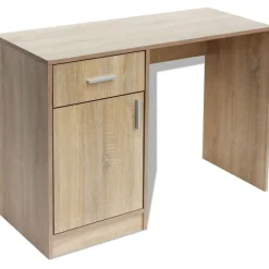 Meubles De Bureau-vidaXL Bureau avec tiroir et placard Chêne 100x40x73 cm Chêne