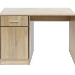 Meubles De Bureau-vidaXL Bureau avec tiroir et placard Chêne 100x40x73 cm Chêne