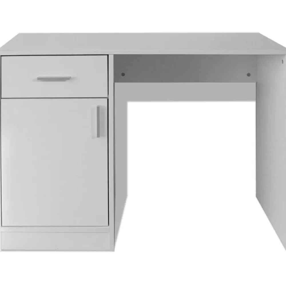 Meubles De Bureau-vidaXL Bureau avec tiroir et placard 100x40x73 cm Blanc