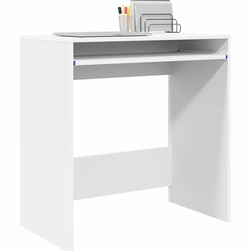 Meubles De Bureau-vidaXL Bureau avec tiroir 77,5 x 43 x 79 cm Bois d'ingénierie Blanc
