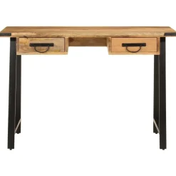 vidaXL Bureau avec tiroirs 105x55x70 cm bois de manguier massif et fer