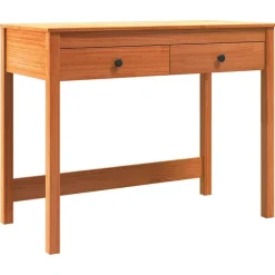 Meubles De Bureau-vidaXL Bureau avec tiroir Max Marron 100 x 50 x 78 cm Pin massif Marron cire